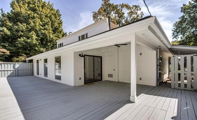 Rear covered porch and deck